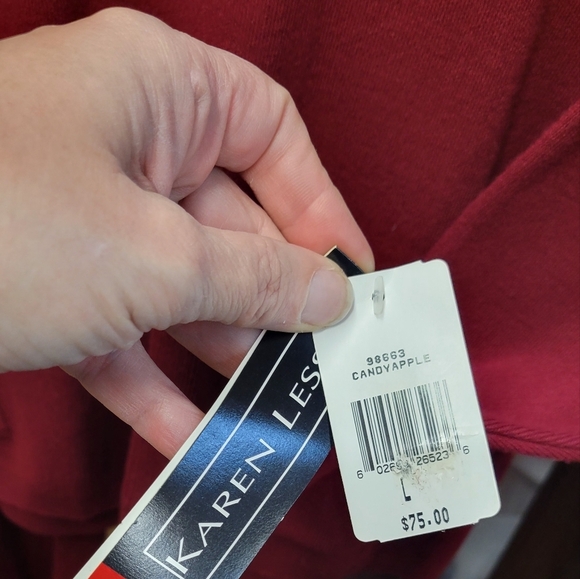 Karen Lessly Burgandy Cardigan Sweater & Pants Large - Picture 6 of 12